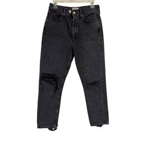 Agolde Riley Distressed Faded Black Crop Jeans Size‎ 27